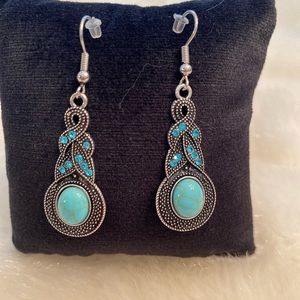 Vintage Turquoise Gemstone Drop Earrings